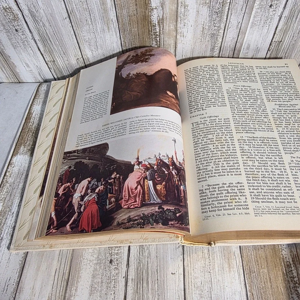 Vintage 1968 Catholic Holy Bible and Golden Press Childrens Bible Set 2 Books
